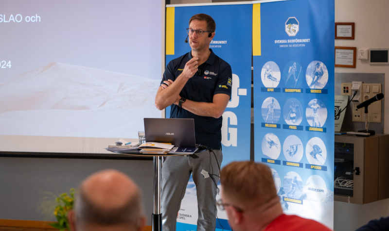 Mattias Hägglund, anläggningsansvarig på Svensk Skidförbundet. Foto: Jonathan Ström.